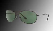 Ray-Ban Aviator Sunglasses RB3293 006 Matte Black/Green Authentic