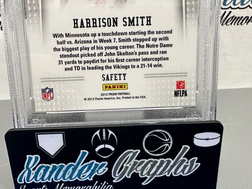 HARRISON SMITH 2012 SIGNED PANINI PRIZM RC ROOKIE FOOTBALL CARD PSA DNA SLABBED - Picture 6 of 8