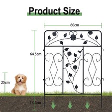 5pcs Metal Garden Fence Heavy Duty Animal Barrier Border Stop Foxes Chicken Dogs