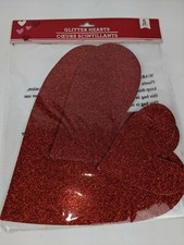 Glitter Valentine's Hearts 5 Piece Assorted Size Themed Decor