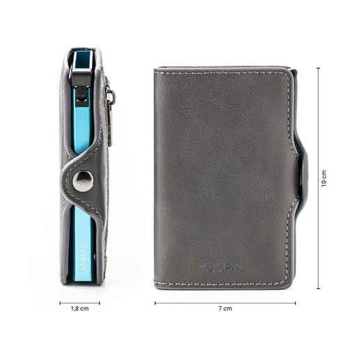 Porta Carte di Credito RFID Portafoglio Uomo Slim Portafoglio Piccolo Sottile - Foto 30 di 83