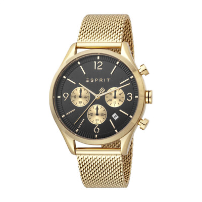 Esprit John ES1G210M0075 Herrenuhr Chronograph Schwarz Gold