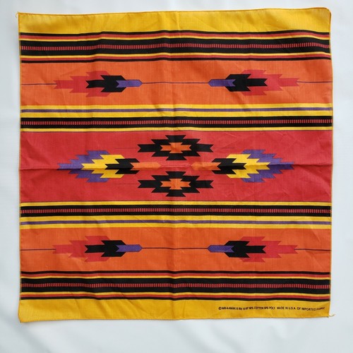 Vintage Indianer Schal Taschentuch Bandana Südwesten Azteken Hergestellt in den USA 21"x21" - Bild 9 von 11