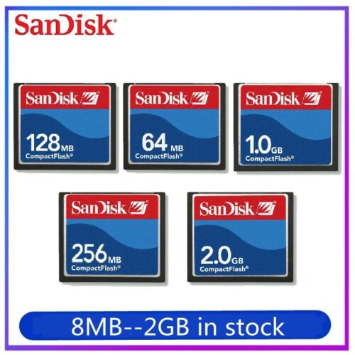 Carte flash compacte SanDisk 2 Go 1 Go CF 512 Mo 256 Mo 128 Mo 64 Mo 32 Mo carte mémoire CF - Photo 1 sur 6