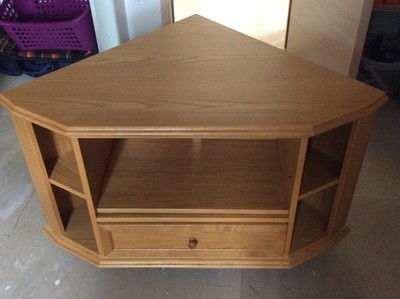 Kleinmobel Eck Fernsehschrank Eiche Hell Massanfertigung 1 12 X 0 79 0 79 H0 70 Ebay