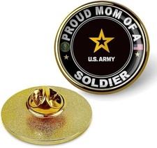 Proud Mom Of A Soldier Tie Suit Shirt Lapel Pin - Gold