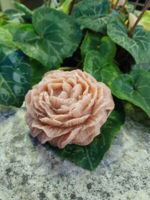 handmade soap, one big rose with different colors