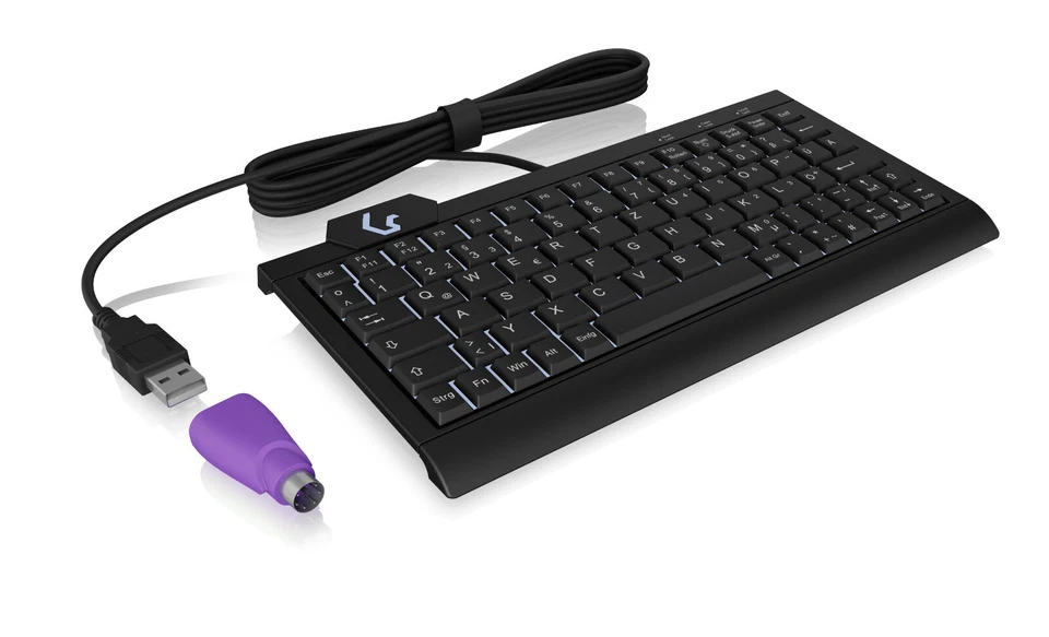 KEYSONIC KSK-3010ELC Super-Mini-USB-Tastatur mit Beleuchtung 60962 B-Ware