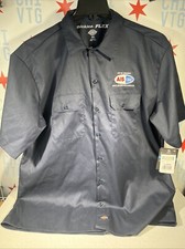 NEW Dickies FLEX Shirt Mens XL Navy Blue Button Up Work Adult NWT / AIS Chicago
