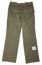 Thom Browne Men's Logo Tab Cotton Twill Chino Pants Camel Brown Size 3 (35 x 29)