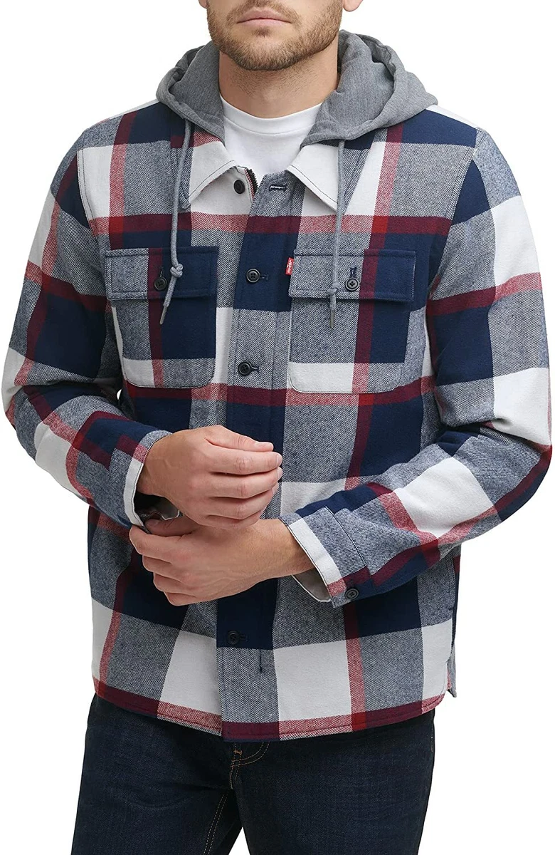 Mens plaid jacket with fur cheap collar
