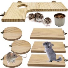 8 Pcs Wooden Hamster Cage Platform Set Wood Juvenile Chinchilla Shelves Squir...