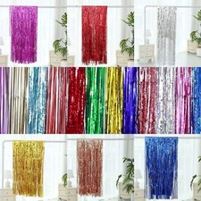 2M-3M FOIL FRINGE TINSEL BACKDROP CURTAIN DOOR WEDDING BIRTHDAY PARTY DECORATION