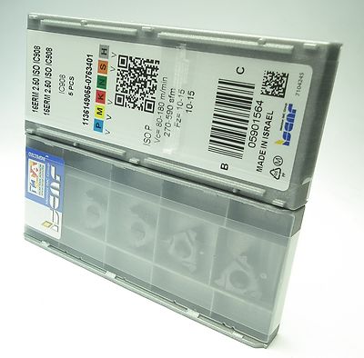 ISCAR Gewindeplatten 16ERM 2,50 ISO IC908 Neu  5 Stück