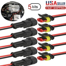 10Pcs Car Waterproof Electrical Wire Cable Connector Male Female 2Pin Way Plug