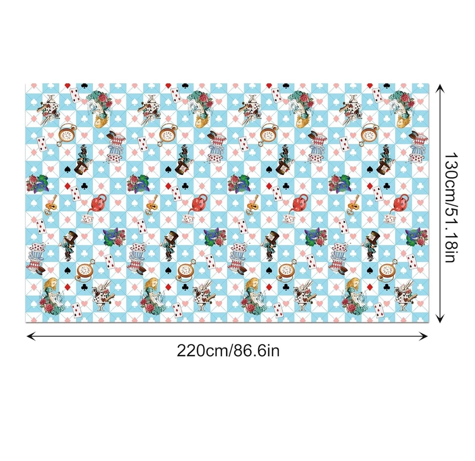 Mantel Alicia en el País de las Maravillas Clásico Cuento de Hadas Fiesta Mantel Decoración Foto 3 de 4