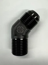 X607 -10AN Flare 45 Degree 3/8 NPT Fitting Male Union BLACK