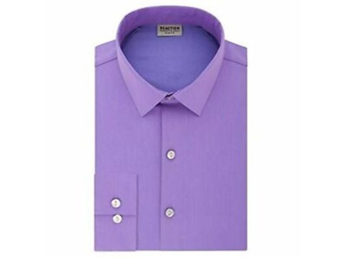 Kenneth Cole Reaction Men's Slim-Fit All Stretch Solid Dress Shirt, - Picture 2 of 5
