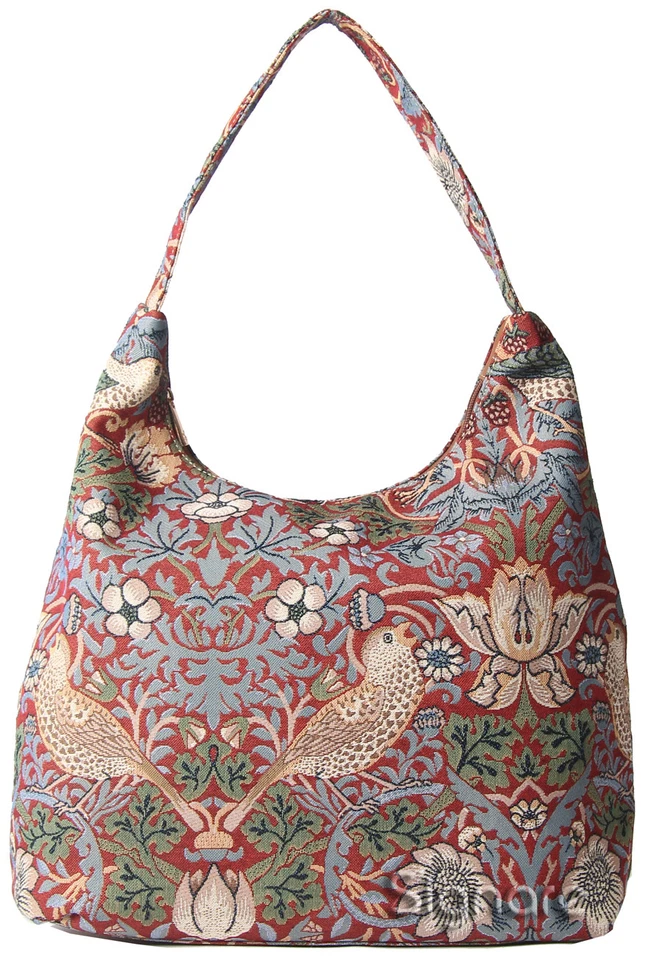 Tapestry Hobo Handbag Purse Shoulder Tote Travel William Morris Floral Signare