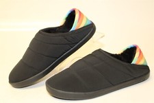 TOMS Woven Black Matte Rainbow Womens Size 6 Ezra Slipper NEW Cozy Shoe 10016684