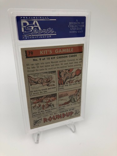 1956 ROUND-UP Trading Card KIT'S GAMBLE #79 KIT CARSON #9 of 10 grade PSA 8 - Picture 9 of 10