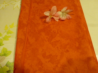 Tissu Vintage Coton Rouge Orangé 1,40m X 1,05m - Pièce De Tissu Neuve Pour Artisanat Ou Ameublement