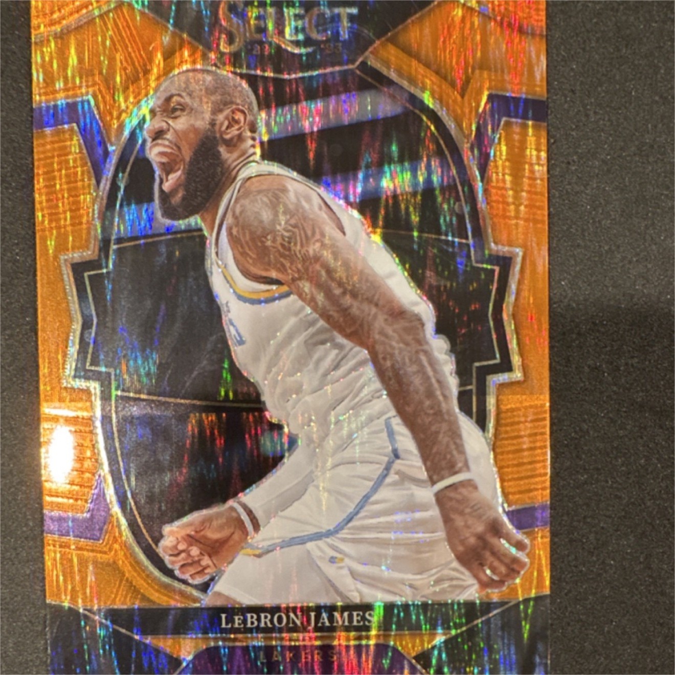 2022-23 Panini Select LeBron James #26 Orange Flash Prizm Concourse Lakers