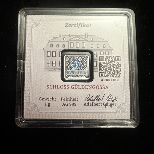 1g gram Geiger Edelmetalle .999 Fine Silver Square Encapsulated In Assay - Picture 5 of 7