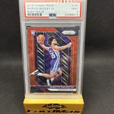 2018-19 Panini Prizm Marvin Bagley III #181 Ruby Wave Prizm (RC) PSA 9