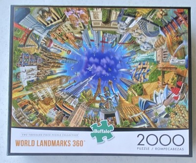 Buffalo Games 2000 Piece Jigsaw Puzzle World Landmarks 360° Interlocking 2091