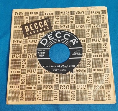 Jerry Lewis 45 Rock-A-Bye Your Baby With A Dixie Melody Come Rain Or Come Shine
