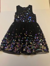Cat  Jack Girls Black Sequins Tulle Party Dress Size 14/16 Sleeveless
