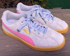 Puma Club II Era Girls Lace Up Shoes Sneakers Size 4 Pink/Blue
