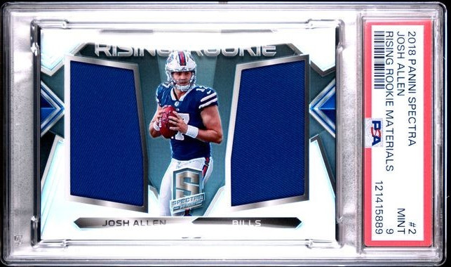 2018 Panini Spectra Rookie /199 Rising Materials Prizm #2 Josh Allen RC SP PSA 9 view 7