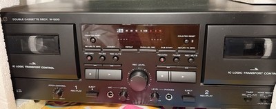 TEAC W-1200 Dual Cassette Deck Recorder Player Black w/ Original Box