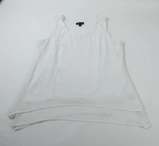 AB Studios Women's White Sleeveless Blouse Top Size L