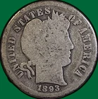1893 Barber Dime Good G Coin #35967