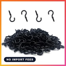 120 Pcs 1/2 Inch Screw-in Hooks, Ceiling Hooks Black