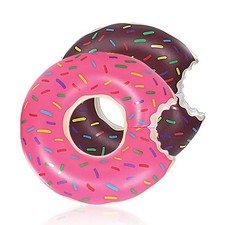 Donut Pool Float - Inflatable Donut Tube  Ring for Beach, Pool, Summer Fun