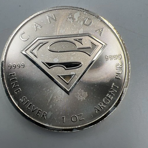 .999 Fine Silver 1 Oz Round 2016 SUPERMAN Maple Leaf 5 Dollar Coin