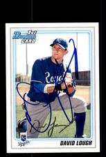Signed Baseball Card Auto David Lough 2010 Bowman #BP107 Kansas City Royals