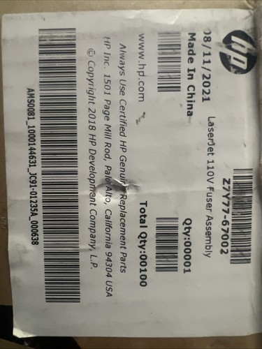 HP Z7Y77-67002 LaserJet PageWide Enterprise Managed 780dns 785f Fuser Assembly - Afbeelding 2 van 2