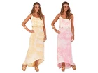 Womens Strappy Beach Sundress Maxi Full Length Summer Dress Dipped Hem Skirt