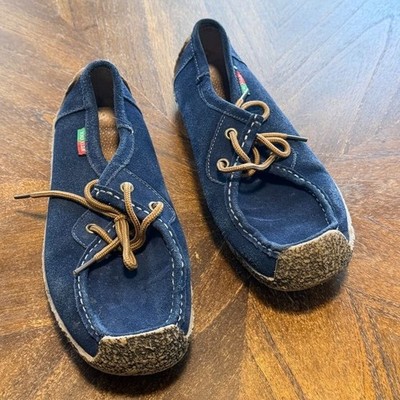 Xiu Xian Women Snail Casual Lace-up Genuine Leather Flat Sneaker Shoes Navy 8.5