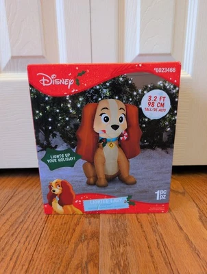 3.2 FT Disney Lady from Lady and the Tramp Airblown Lighted Inflatable Gemmy