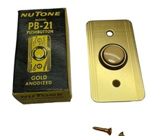 Vintage NuTone PB-21 Pushbutton Door Bell - Gold Anodized Finish,