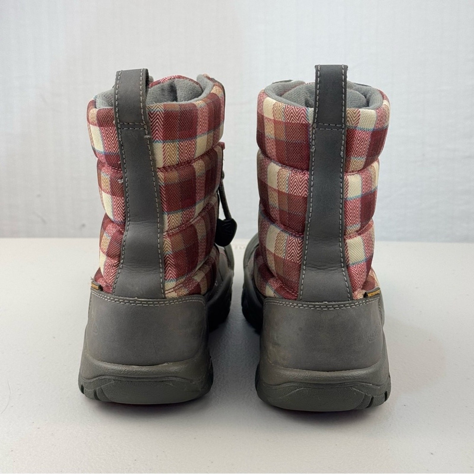 Stivali Keen Loveland impermeabili bambini rosa a quadri grigi 200 g isolati taglia 1 EUR 33