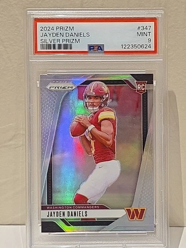 2024 Panini Prizm Silver Jayden Daniels #347 PSA 9 RC Washington Commanders