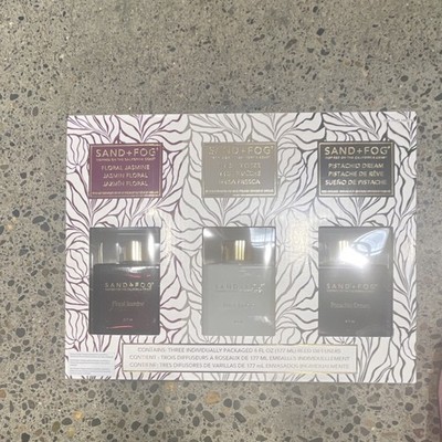 Sand + Fog Reed Diffuser Floral Jasmine Fresh Breeze Pistachio Dream 3-Pack 6 f 