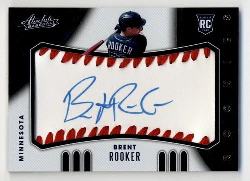 2021 Absolute Rookie Leather Signatures Tan #112 Brent Rooker Auto /99 Ball RC